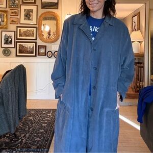 Faux suede trench coat